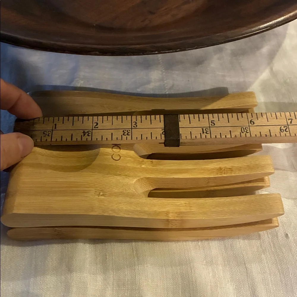Walnut Wooden Salad Bowl with Core BIG Salad Servers Ergonomically Designed Wood